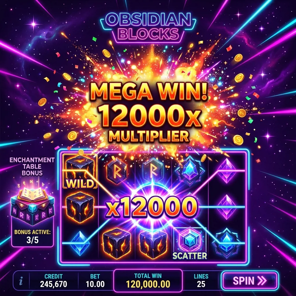 Слот Obsidian Blocks с множителями до ×12000