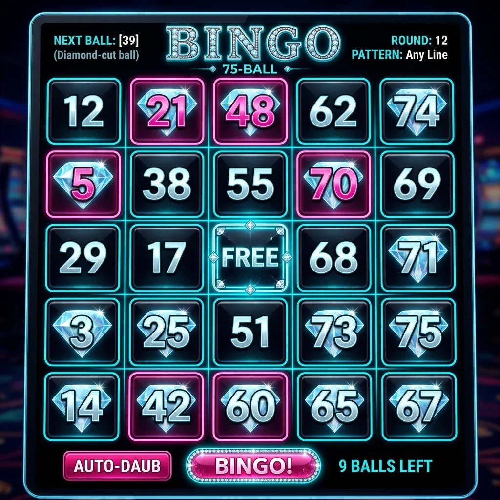 Diamond Ball 75 — классическое бинго с алмазной тематикой