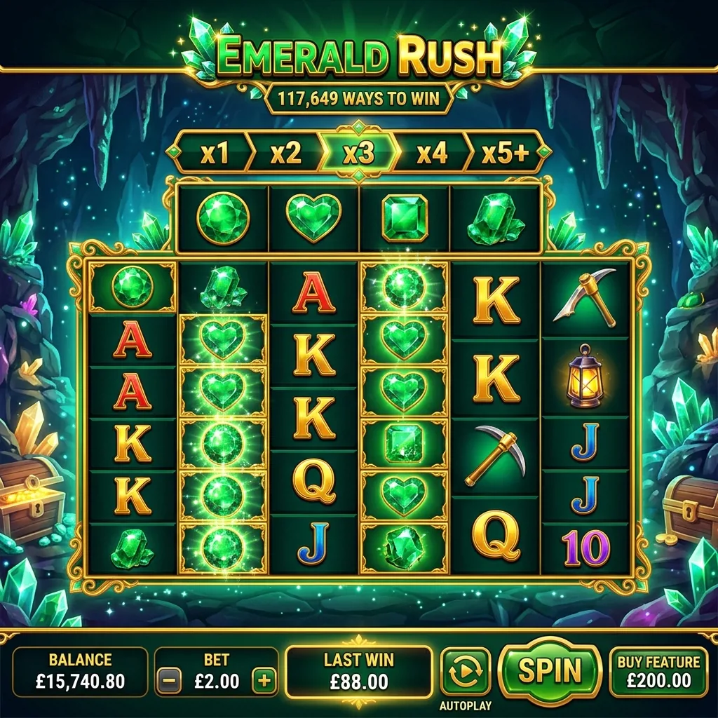 Слот Emerald Rush в стиле мегавейс