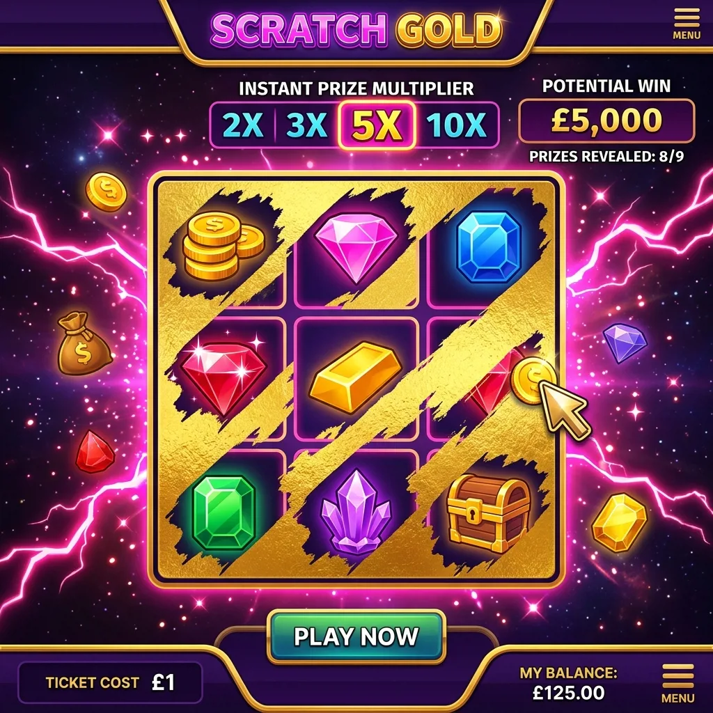 Скретч-карта Scratch Gold с мгновенными призами
