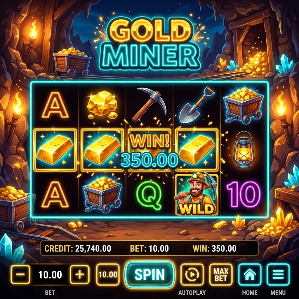 Слот Gold Miner с низкой волатильностью