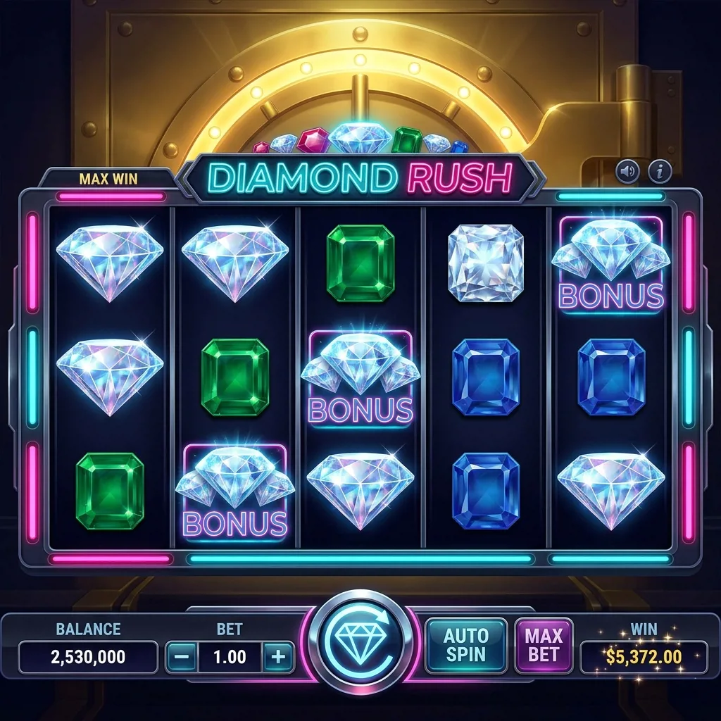 Слот Diamond Rush с алмазными символами